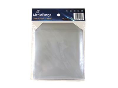 MediaRange  Plastic Sleeves with Flap Pack 50