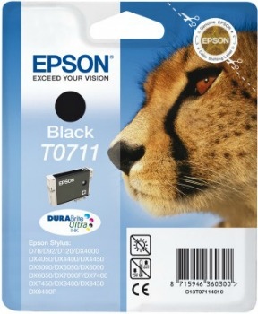 Cerneala Epson T0711 negru DURABrite | Stylus D78/92/120/DX4000/4050/4400/4450/5232