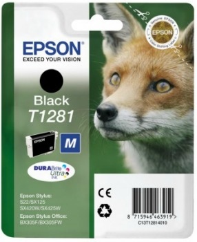 Cerneala Epson T128 negru BLISTER | Stylus S22/SX125/SX425W/BX305F