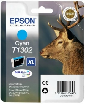 Cerneala Epson T130 cian BLISTER | Stylus SX525WD/BX305F/BX320FW/BX625FWD
