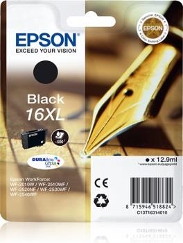 Cerneala Epson T1631 XL negru DURABrite | 12,9 ml | WF-2010/25x0232