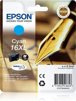 Cerneala Epson T1632 XL cian DURABrite  | 6,5 ml | WF-2010/25x0