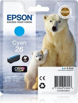 Cerneala Epson T2612 cian Claria | 4,5 ml | XP-600/700/800