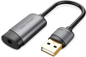 PLACI de SUNET Vention USB External Sound Card 0.15M Gray Metal Type(OMTP-CTIA), 