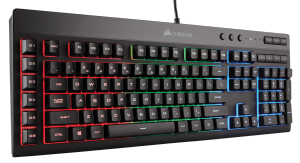 Tastatura Cu Fir Corsair K55 RGB USB, Iluminata, Led Multicolor, Negru