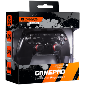 Wired controller gamepad with hand-cooling, vibration feedback, tigger and rubberized surface(Compatible with PC, PS4)