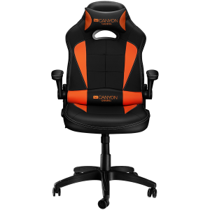Gaming chair, PU leather, Original and Reprocess foam, Wood Frame, Top gun mechanism, up and down armrest, Class 4 gas lift, Nylon 5 Stars Base,50mm PU caster, black+Orange.