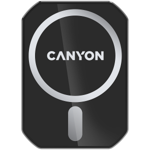 CANYON CH-15, Magnetic car holder and wireless charger, C-15-01, 15Wï¼ŒInput: USB-C: 5V/2A, 9V/3A;Output: 5W, 7.5W, 10W, 15W;83*60*8.15mm,0.147kg,black