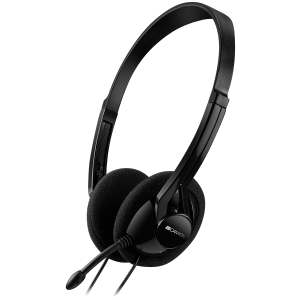 CANYON PC headset with microphone, volume control and adjustable headband, cable 1.8M, Black