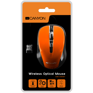 Mouse Wireless Canyon CNE-CMSW1O Optic Portocaliu