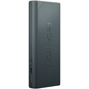 CANYON Power bank 10000mAh built-in Lithium-ion battery, max output 5V2.4A, input 5V2A. Dark Gray