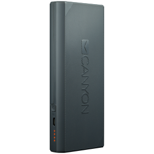CANYON Power bank 13000mAh built-in Lithium-ion battery, max output 5V2.4A, input 5V2A. Dark Gray