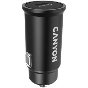 Canyon C-20, PD 20W Pocket size car charger, input: DC12V-24V, output: PD20W, support iPhone12 PD fast charging, Compliant with CE RoHs , Size: 50.6*23.4*23.4, 18g, Black