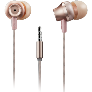 CANYON Stereo earphones with microphone, metallic shell, 1.2M, rose