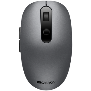 Canyon 2 in 1 Wireless optical mouse with 6 buttons, DPI 800/1000/1200/1500, 2 mode(BT/ 2.4GHz), Battery AA*1pcs, Grey, 65.4*112.25*32.3mm, 0.092kg
