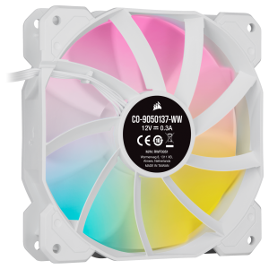 SP120 RGB ELITE Performance 3x120mm White PWM Triple Fan Kit with iCUE Lighting Node