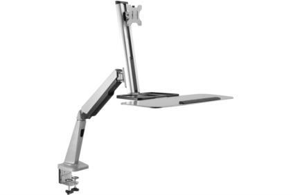 Clamb Mount with Gas Spring, 1xLCD+keyboard, adjustable and rotated 360Â°