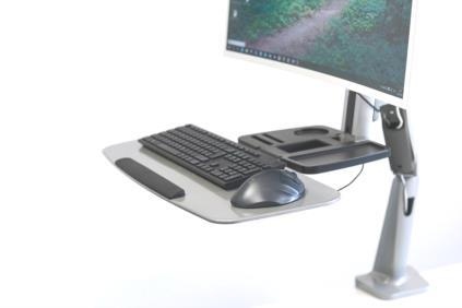 Clamb Mount with Gas Spring, 1xLCD+keyboard, adjustable and rotated 360°