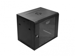 DIGITUS Wallmount cabinet 9U, 600x450mm, black RAL 9004