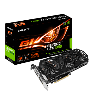 Placa Video Gigabyte GeForce GTX 1060 G1 ROCK 6G GDDR5