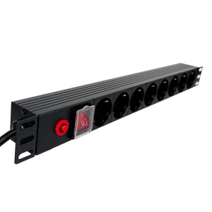 Priza de rack 19 inch, PDU 1U, 8 posturi Schuko, Eco Xcab