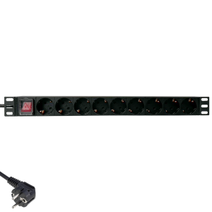 PrizÃ£ de rack 19 inch, PDU 1U, 9 posturi Schuko, Eco Xcab