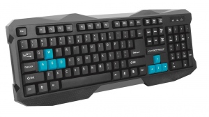 Tastatura Wireless Esperanza Rook EGK101B, Gaming,USB, Negru-Albastru