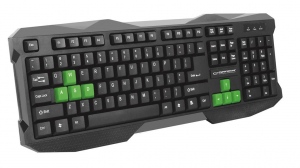 Tastatura Cu Fir Esperanza Rook EGK101G, Gaming,USB, Negru-Verde