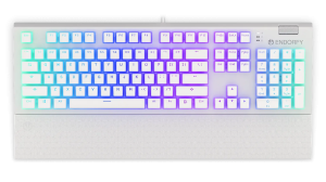 Omnis Pudding Onyx White Red, RGB, USB, switch Kailh Red, Layout US, Alb