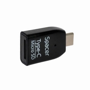 Card Reader Extern Spacer, USB 3.1, pentru Micro SDHC, Type-C Black