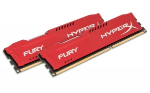 Kit Memorie Kingston HyperX FURY16 GB (2x8Gb)DDR4 2400 MHz CL15 Non-ECC Red