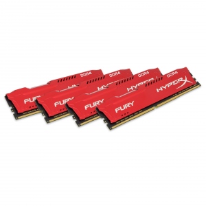 Kit Memorie Kingston HyperX FURY 32GB (4x8GB) DDR4 2400 MHz CL15 Non-ECC RED