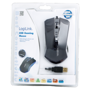 Mouse Cu Fir LOGILINK - Optical Gaming USB , 2400 dpi Negru-Gri