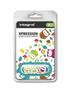 Memorie USB Integral Xpression Owls 8GB USB 2.0 colorat