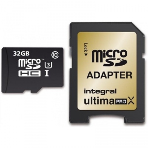 Card De Memorie Integral 32GB MicroSDHC Clasa 10 +Adaptor Negru