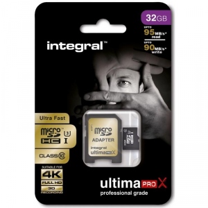 Card De Memorie Integral 32GB MicroSDHC Clasa 10 +Adaptor Negru