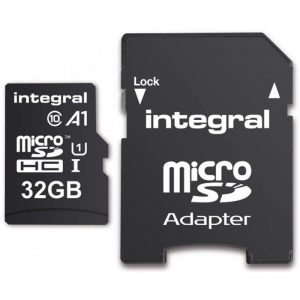 Card De Memorie Integral MicroSDHC 32GB Clasa 10 +Adaptor SD Negru