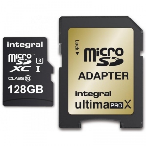 Card De Memorie Integral 128GB MicroSDXC Clasa 10 +Adaptor Negru