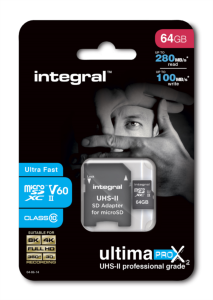 Card De Memorie USB Integral MicroSDXC 64GB +Adaptor SD Negru