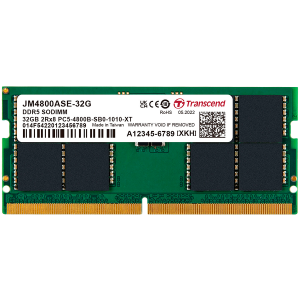 Transcend 32GB JM DDR5 4800 SO-DIMM 2Rx8 (2Gx8)x16 CL40 1.1V, EAN: 760557844686