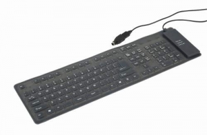 Tastatura Cu Fir Gembird Roll-Up KB-109F-B PS/2 Negru