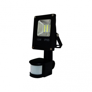 ART External lamp LED 10W,SMD,IP65, AC80-265V,black, 4000K-W, sensor
