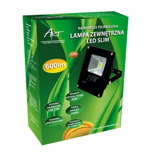 ART External lamp LED 10W, SLIM, IP66,AC80-265V,black, 3000K-warm white