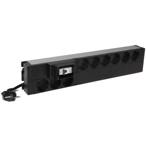 Legrand PDU 19-- 9 outlets German standard and single pole Micro Circuit Breaker, 2U height, 3m power supply cord with 16A