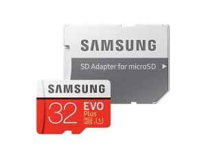 Card De Memorie Samsung EVO Plus 32GB Micro SDHC Clasa10  White-Red