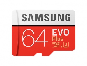 Card De Memorie Samsung Evo Plus 64GB Micro SDXC Clasa 10, White-Red
