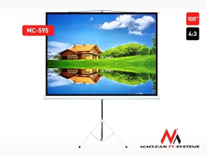 Maclean MC-595 Standard Portable Tripod Projection Screen-100â€™â€™ 4:3 200x150 cm