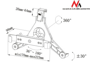 Maclean MC-603 Universal Car Seat Headrest Tablet Holder Mount Bracket 8,9-10,4-