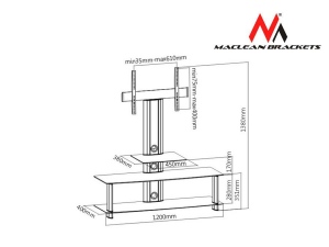 Suport Maclean MC-626 TV table with glass holder for LCD Black Tempered Glass 32-55--