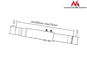 Maclean MC-708 Telescopic Arm To Support Ceiling Bracket50kg PROFI MARKET SYSTEM
